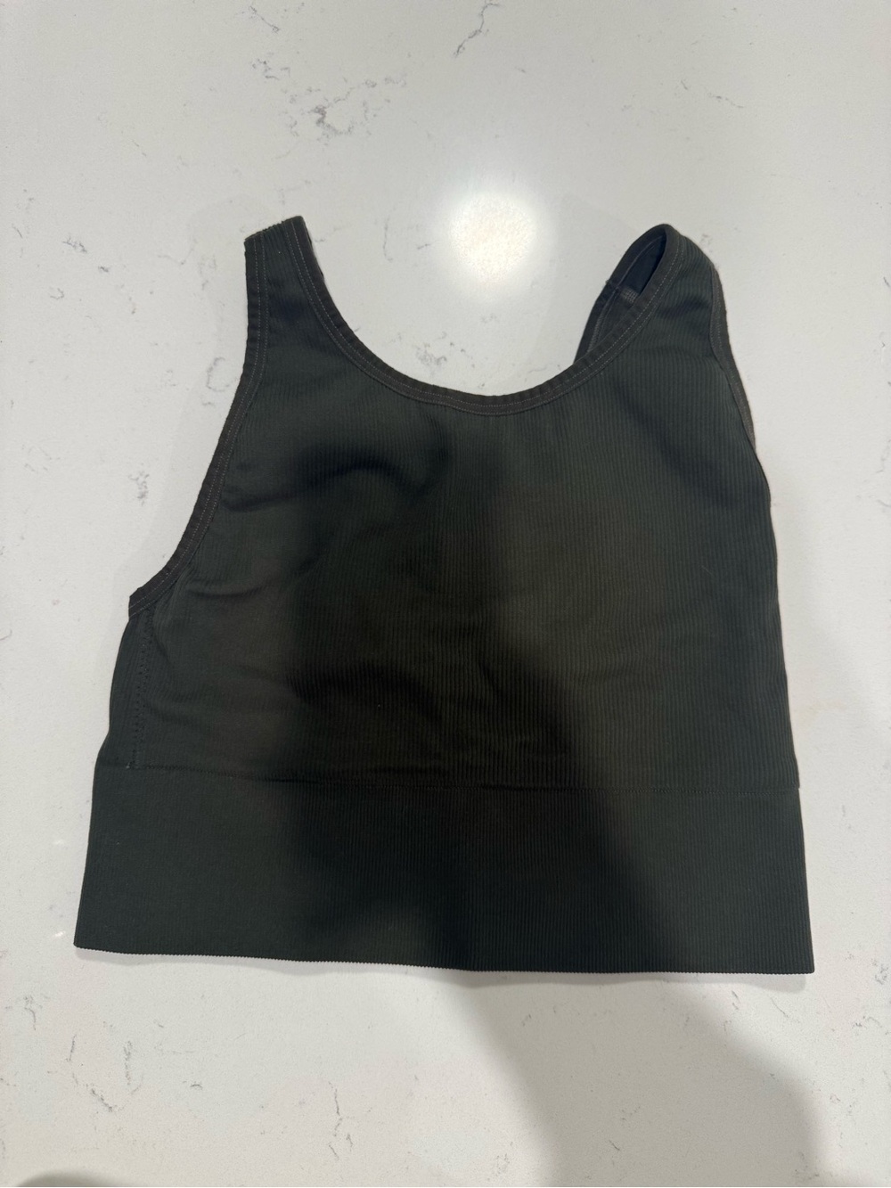 Victoria Secret Black Ribbed Tank BraTop - Women Small Army Green
